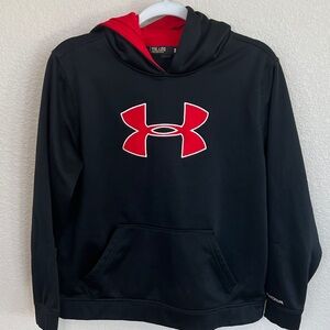 Under Armour Black Hoodie with Red Logo